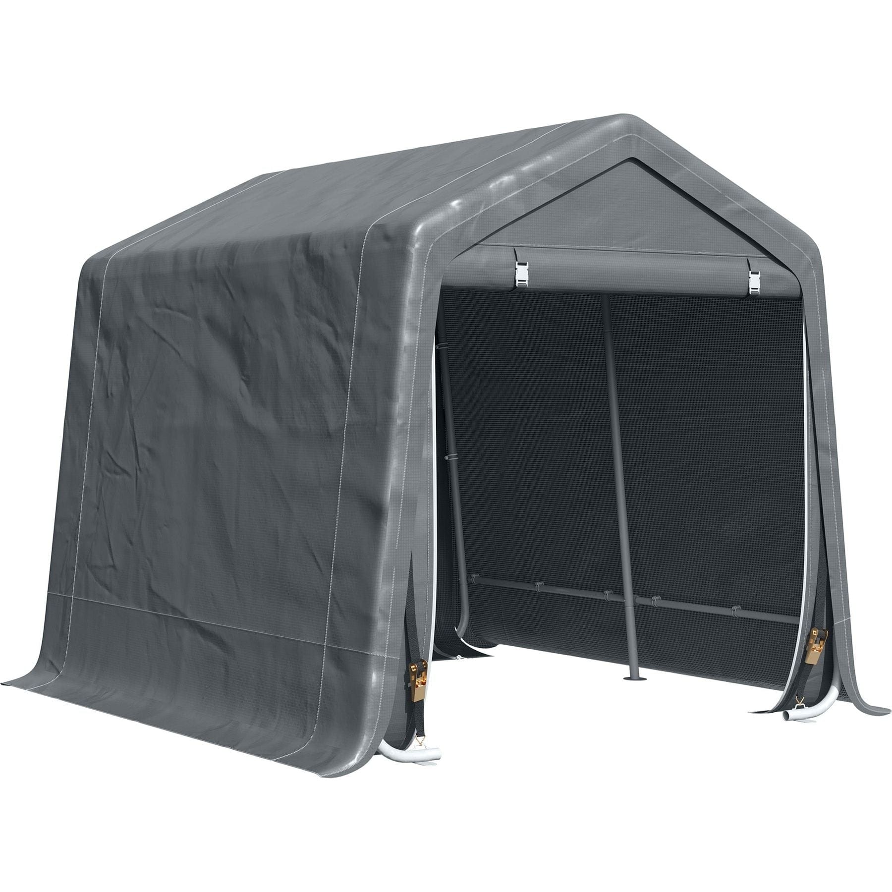 9 x 8 ft (2.8 x 2.4 m) Dark Grey Garden Storage Tent - Outsunny